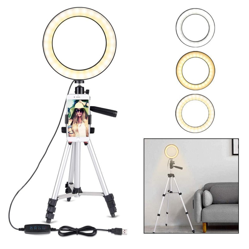Adjustable LED Ring Light with Tripod