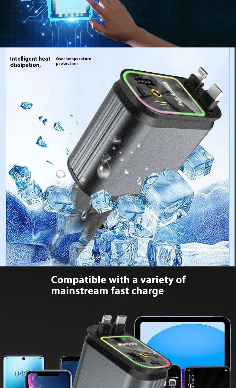 4-in-1 Retractable Car Charger