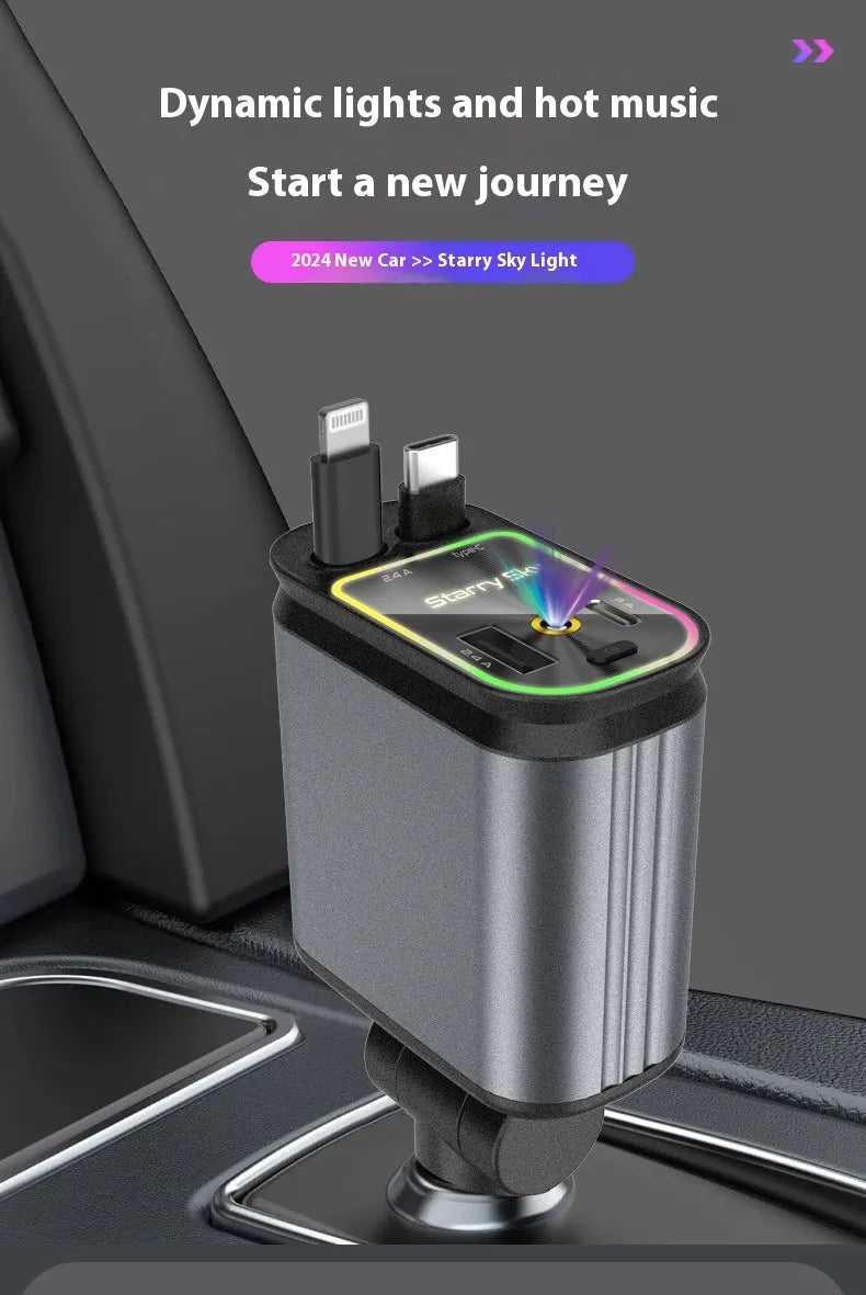 4-in-1 Retractable Car Charger