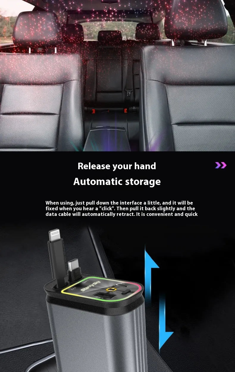 4-in-1 Retractable Car Charger