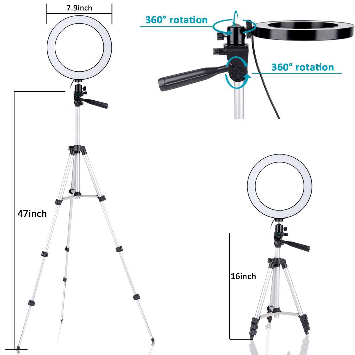 Adjustable LED Ring Light with Tripod