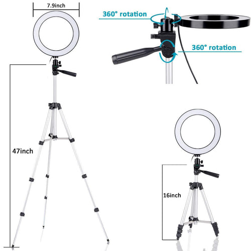 Adjustable LED Ring Light with Tripod